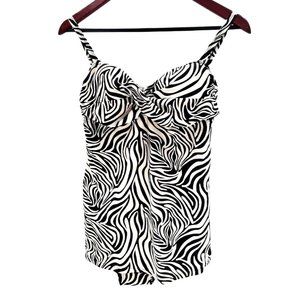 VALERIE BERTINELLI Swimwear One-piece Zebra Animal Vintage Swim Dress